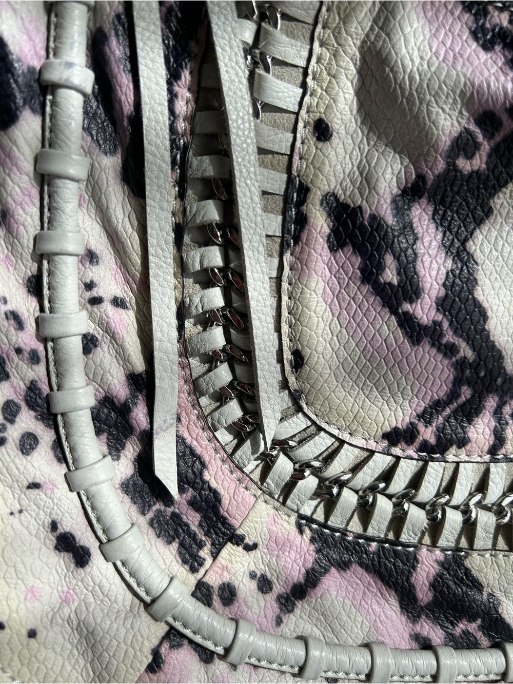 Aimee Kestenberg Lavender White Black Snake Print Hobo Shoulder Bag - Picture 10 of 10